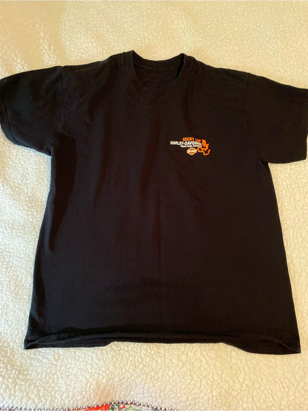 Harley-Davidson Black Tee with Orange Chest Logo